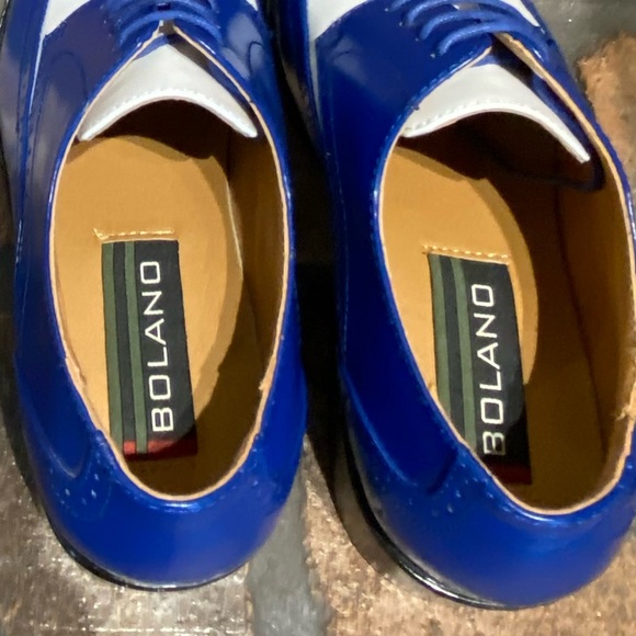 BOLANO Blue & White Wing Tips - Picture 6 of 8